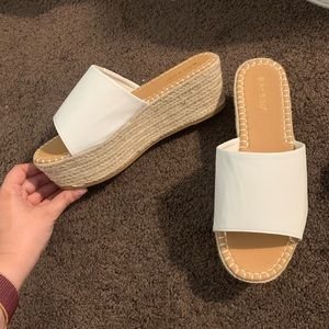 White platform espadrille sandals